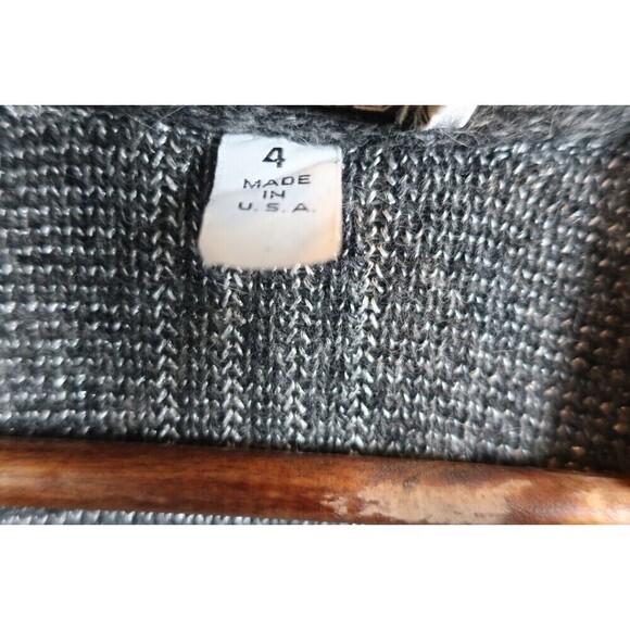 Vintage St. John Neiman Marcus Wool Cardigan Sweater Duster Gray 80s Mohair? 4 - Picture 4 of 9